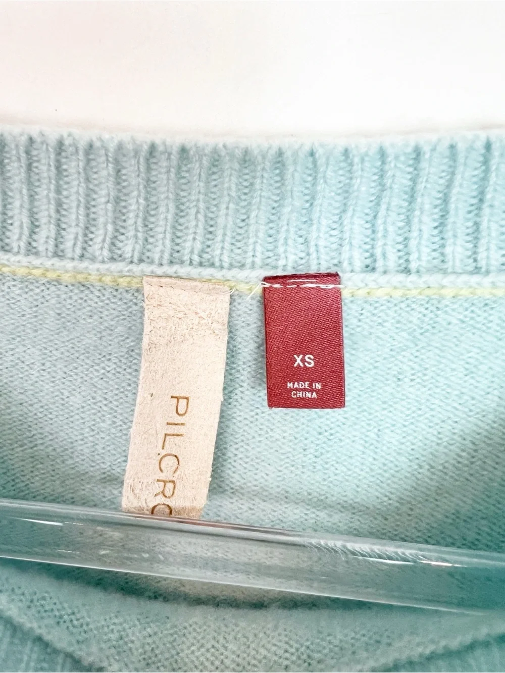 PILCRO ANTHROPOLOGIE AQUA BLUE CASHMERE PULLOVER SWEATER SZ XS